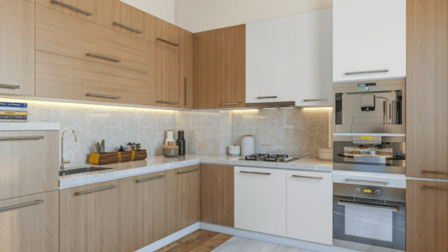 Chamoisee L-Shaped Modular Kitchen