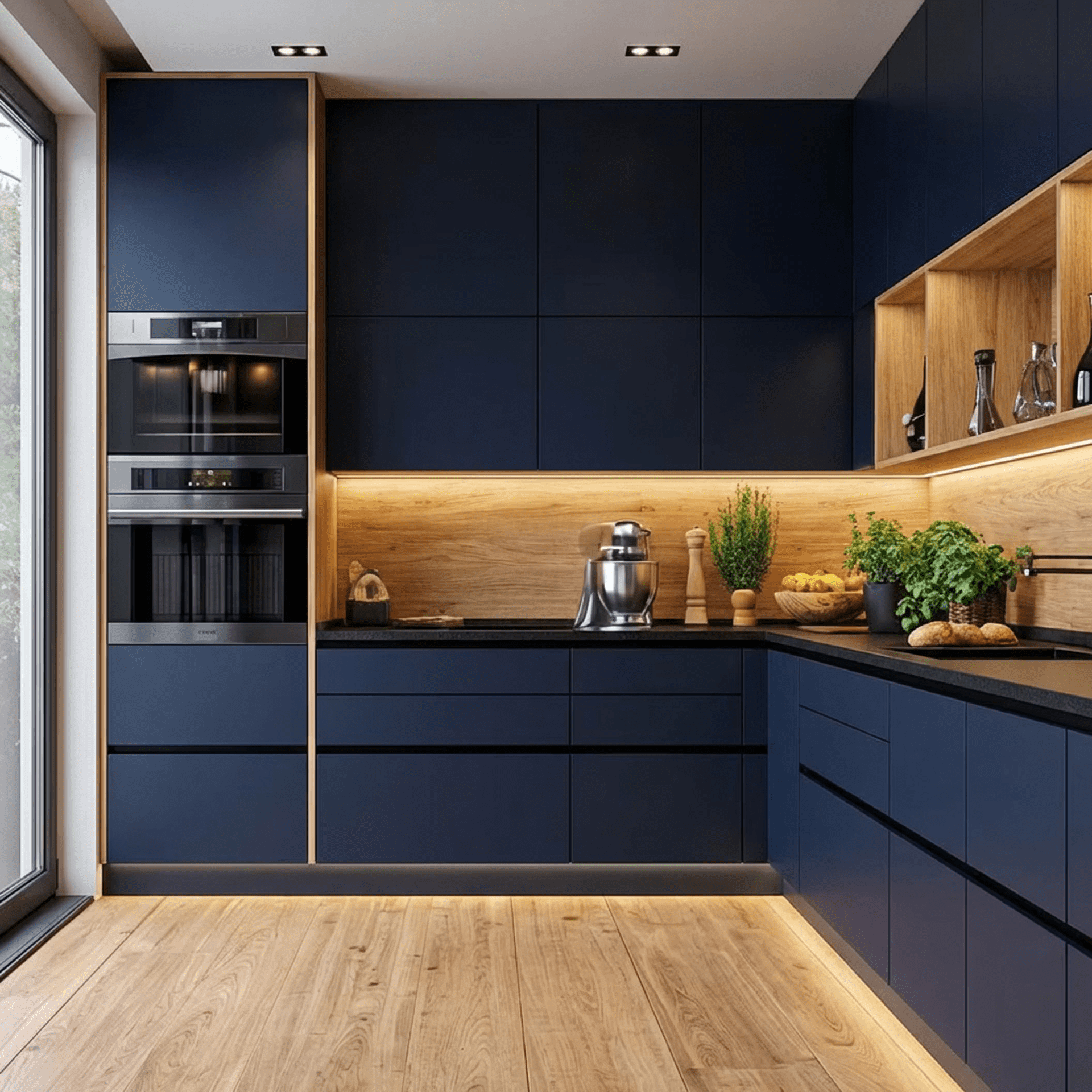 Modern L-Shaped Kitchen Design