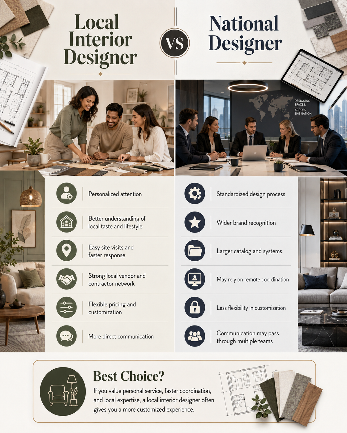 Local vs National Interior Design in Lucknow Comparison