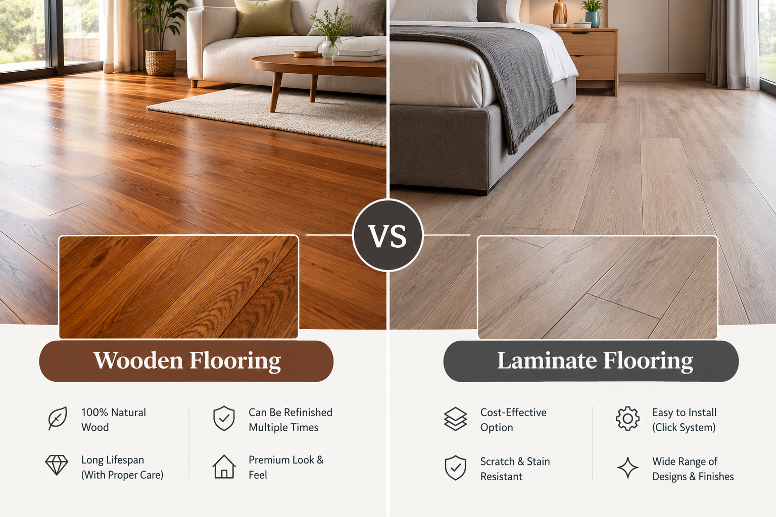 Wooden vs Laminate Flooring
